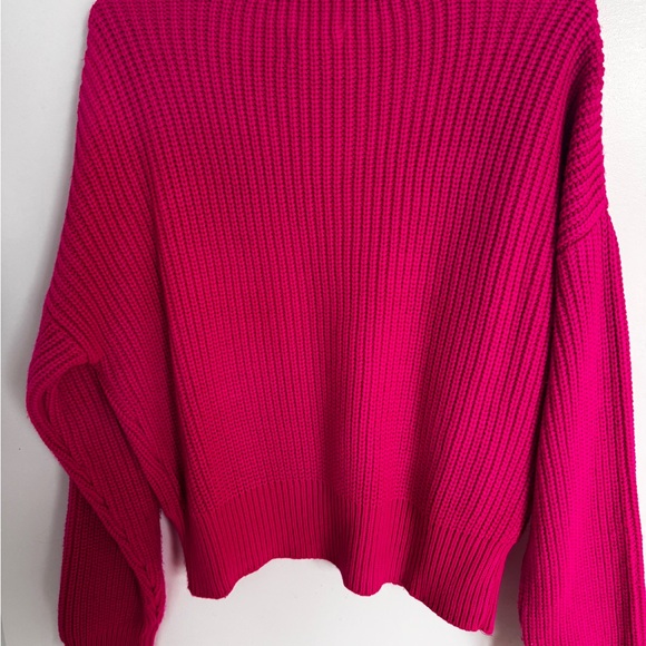 Maeve Women's Bright Pink Cardigan Sweater - Picture 5 of 7